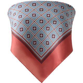 Printed Tie-back Tube Top Blue - One Size