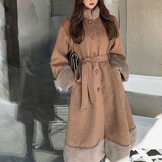 Sashed Long Coat Brown - One Size