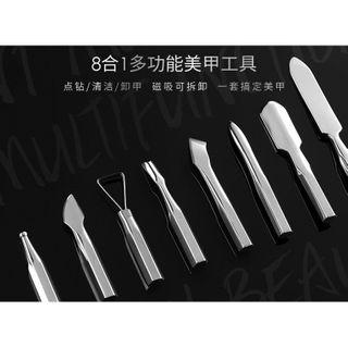 Set Of 8: Stainless Steel Cuticle Pusher Set Of 8 - Silver - One Size