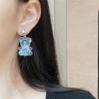 Bear Faux Crystal Dangle Earring