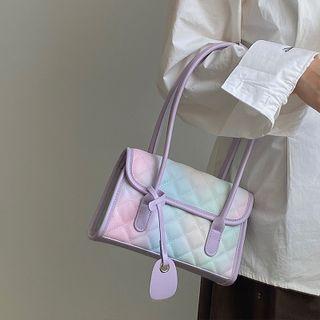Quilted Shoulder Bag Purple & Blue & Yellow - One Size