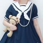 Short-sleeve / Long-sleeve Sailor Collar A-line Dress