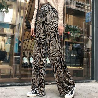 Zebra Velvet Wide Pants