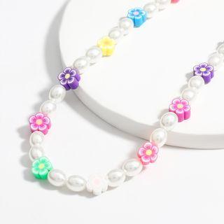 Faux Pearl Flower Bracelet / Necklace
