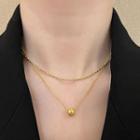 Bead Pendant Layered Alloy Necklace Gold - One Size