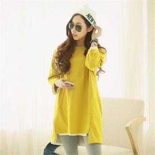 3/4-sleeve Dip-back Pullover