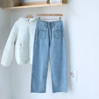 Hooded Padded Jacket / Straight Fit Jeans