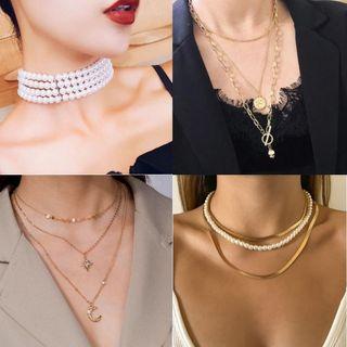 Faux Pearl Collar Necklace ( Various Design )