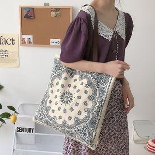 Paisley Print Canvas Tote Bag