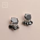 925 Sterling Silver Faux Crystal Fringed Earring 1 Pair - As Shown In Figure - One Size