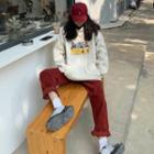 Print Hoodie / Wide-leg Pants