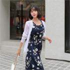 Open-front Dip-back Sheer Cardigan