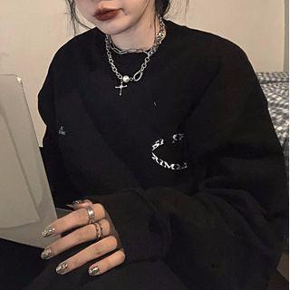 Printed Wide-leg Sweatpants /long-sleeve Printed Sweatshirt