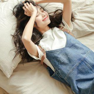 Short-sleeve T-shirt / Sleeveless Denim Mini Dress