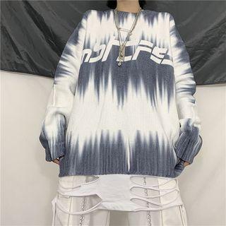 Lettering Oversize Sweater As Shown In Figure - One Size