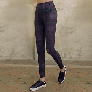 High-waist Plaid Leggings