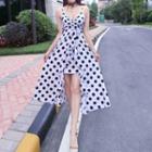 Polka Dot Spaghetti-strap A-line Dress