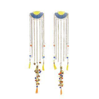 Fringe Drop Earring 2242 - Tangerine & Yellow - One Size