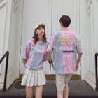 Couple Matching Elbow-sleeve T-shirt / Pleated Skirt / Shorts