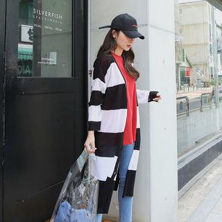 Buttoned Striped Long Summer Cardigan
