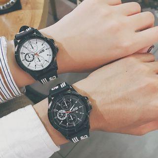 Chronograph Printed Rubber Strap Watch