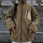 Front Pocket Fleece Zip Jacket