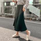 Chenille Accordion Pleat Maxi Skirt