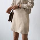 Faux-leather H-line Skirt