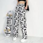 Dairy Cow Pattern Straight Cut Pants