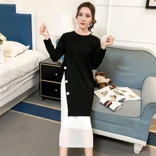 Set: Slit-side Top + Sleeveless Dress