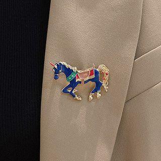 Horse Alloy Brooch 1 Pc - Horse Alloy Brooch - Blue - One Size