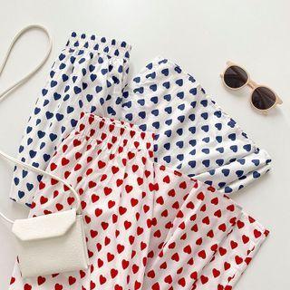 Heart Print High-waist Skirt