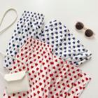 Heart Print High-waist Skirt