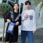 Couple Matching Long-sleeve Paneled T-shirt / Dress