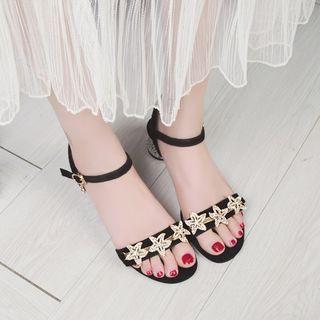 Block-heel Star Detail Sandals