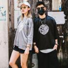 Couple Matching Long-sleeve Embroidered Top