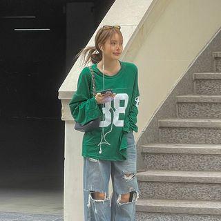88 Printed Stitched Oversized T-shirt