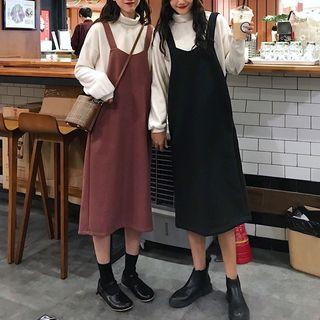Mock Neck Long-sleeve Top / Jumper Midi Dress