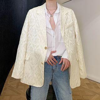 Single-breasted Embossed Blazer