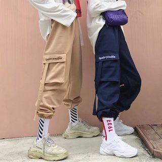 Couple Matching Strap Detail Cargo Pants