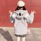 Koala Accent Hooded Zip Jacket Gray - One Size