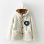 Dog Embroidered Hooded Toggle Jacket/ Print Tie/ Shirt/ Set