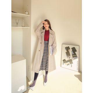 Double-breasted Raglan-sleeve Boxy Coat