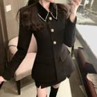 Rhinestone Accent Slim-fit Jacket / Skirt
