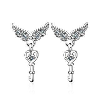 Rhinestone Flying Key Dangle Earring