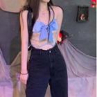 Bow Camisole Top Blue Bow - Khaki - One Size