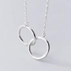 925 Sterling Silver Interlocking Hoop Pendant Necklace S925 Silver - One Size