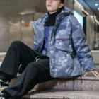Tie-dyed Hooded Parka Jacket