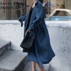 Collared Tie-waist Long Trench Coat