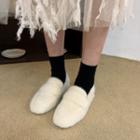Square Toe Furry Loafers